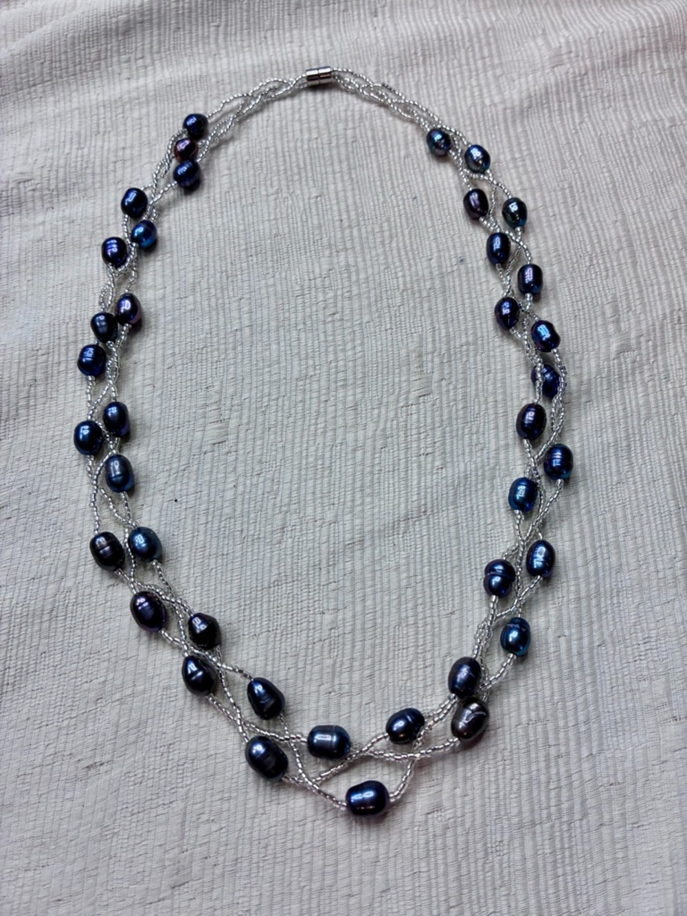 Elegant Black-Purple Freshwater Pearl Twist Necklace - Picture 4 of 5